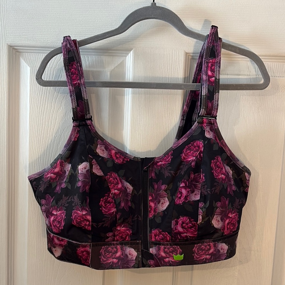SheFit Floral Black and Pink Women's Ultimate Sports Bra 3 Lux